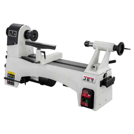 Jet JWL-1221VS Variable Speed Woodturning Lathe – 12″ Swing, Bench Mounted